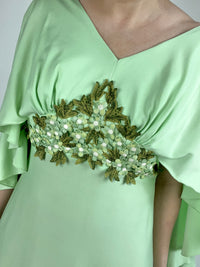 Vintage 1960s Pistachio Green Maxi Dress