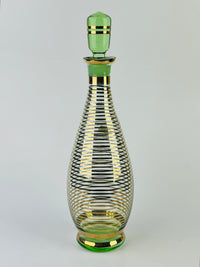 Art Deco Hand-Blown Czech Glass Decanter Set