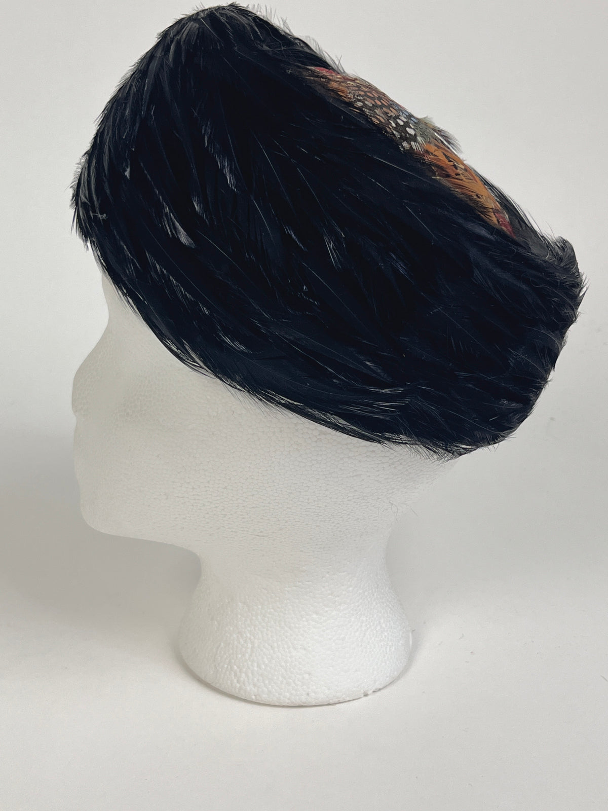 Vintage Pillbox Feather Hat