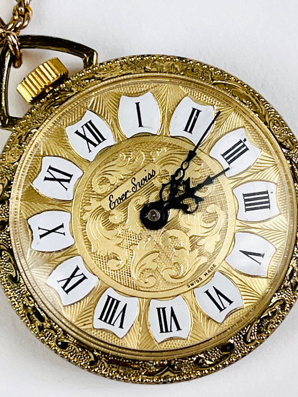 Vintage Watch Necklace with Swiss Movement