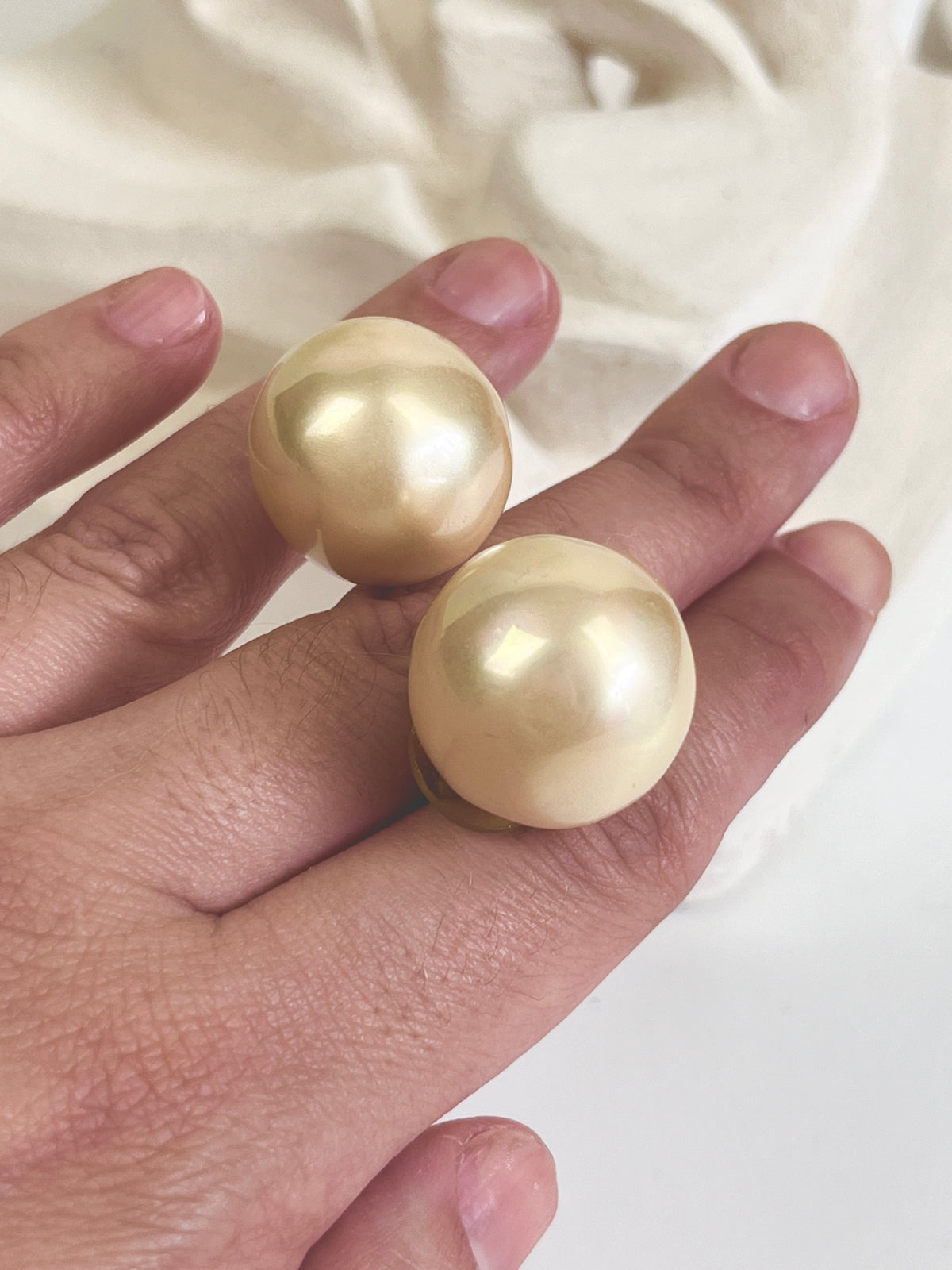 Vintage Faux Pearl Globe Earrings