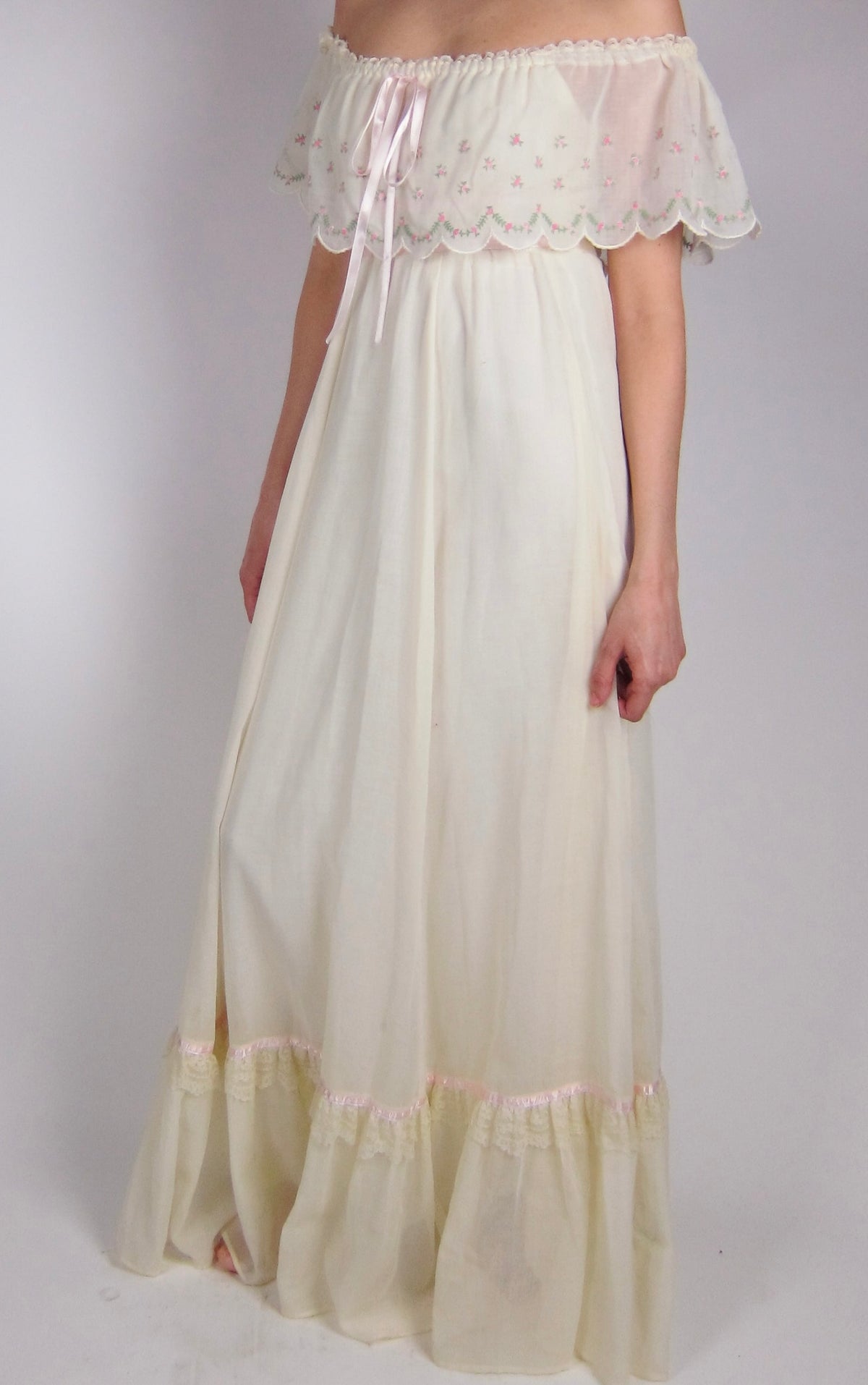Vintage Gunne Sax by Jessica McClintock Floral Gauze Dress