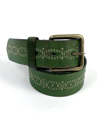 Vintage Green Leather Linea Pelle Belt