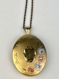 Vintage 14k Gold-Filled Engraved Floral Locket