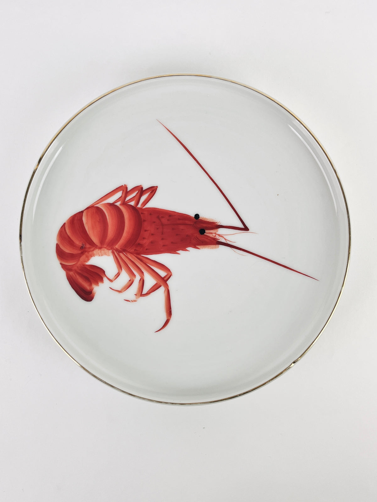 Vintage Japanese Hand-Painted Shrimp Platter