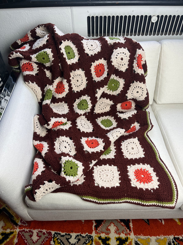 Vintage Handmade Crochet Blanket