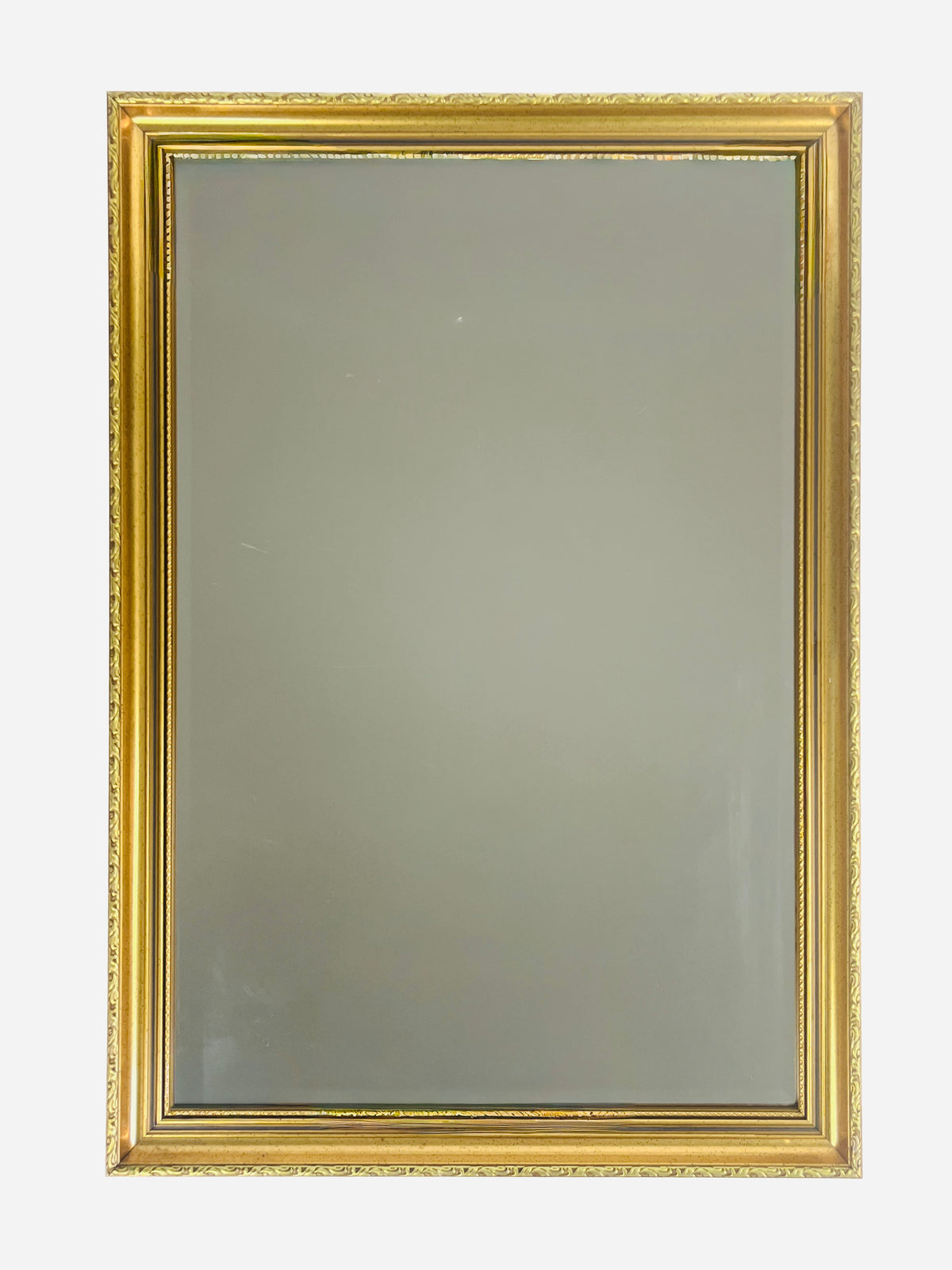 Vintage Gilded Wood Frame Beveled Wall Mirror