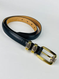 Vintage Black Leather Brighton Belt