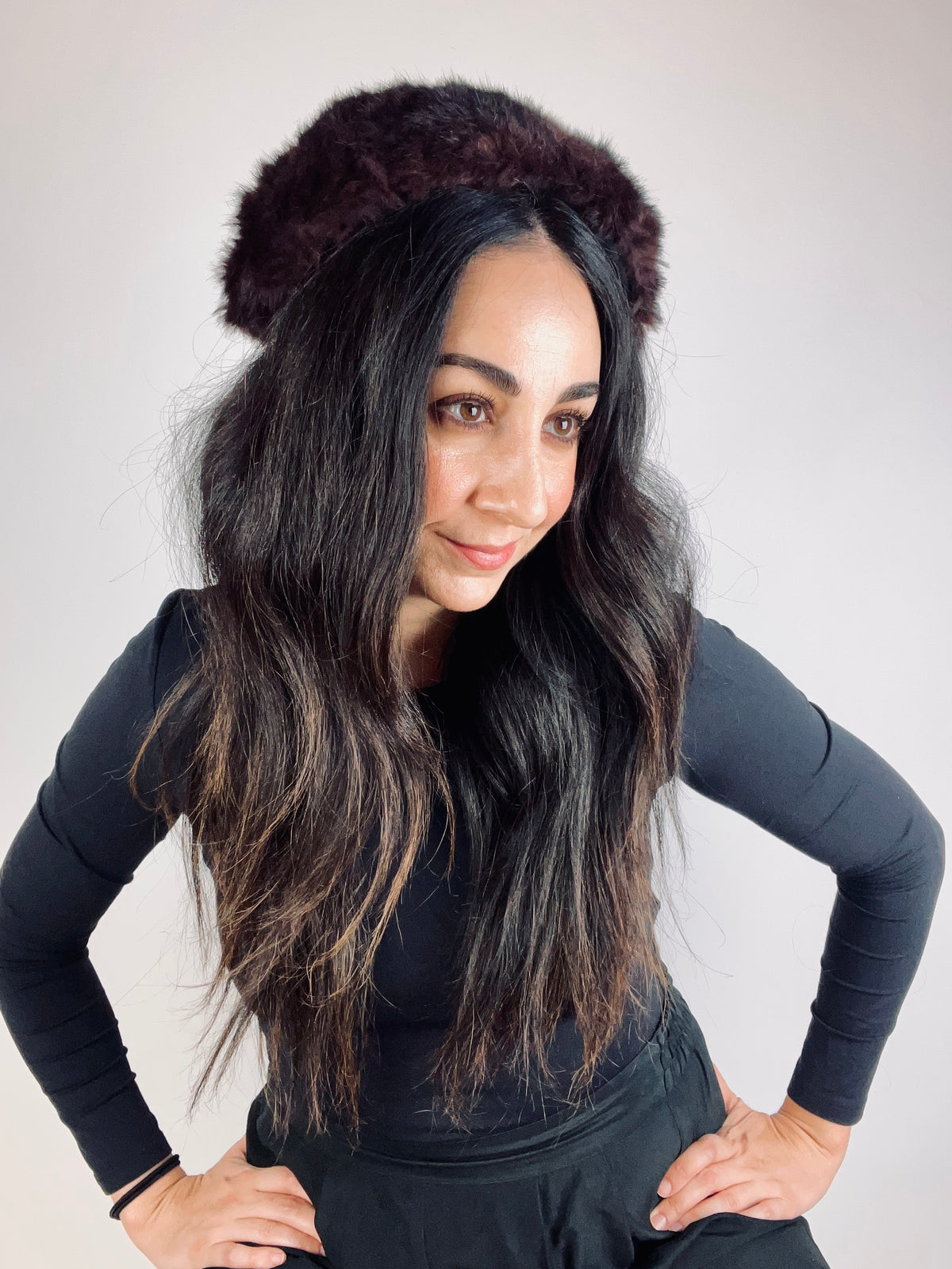 Vintage 50s Brown Genuine Fur Hat