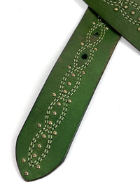 Vintage Green Leather Linea Pelle Belt