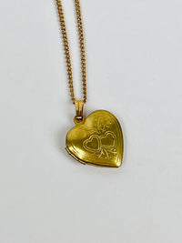 Vintage Heart-Shaped Locket - Brass