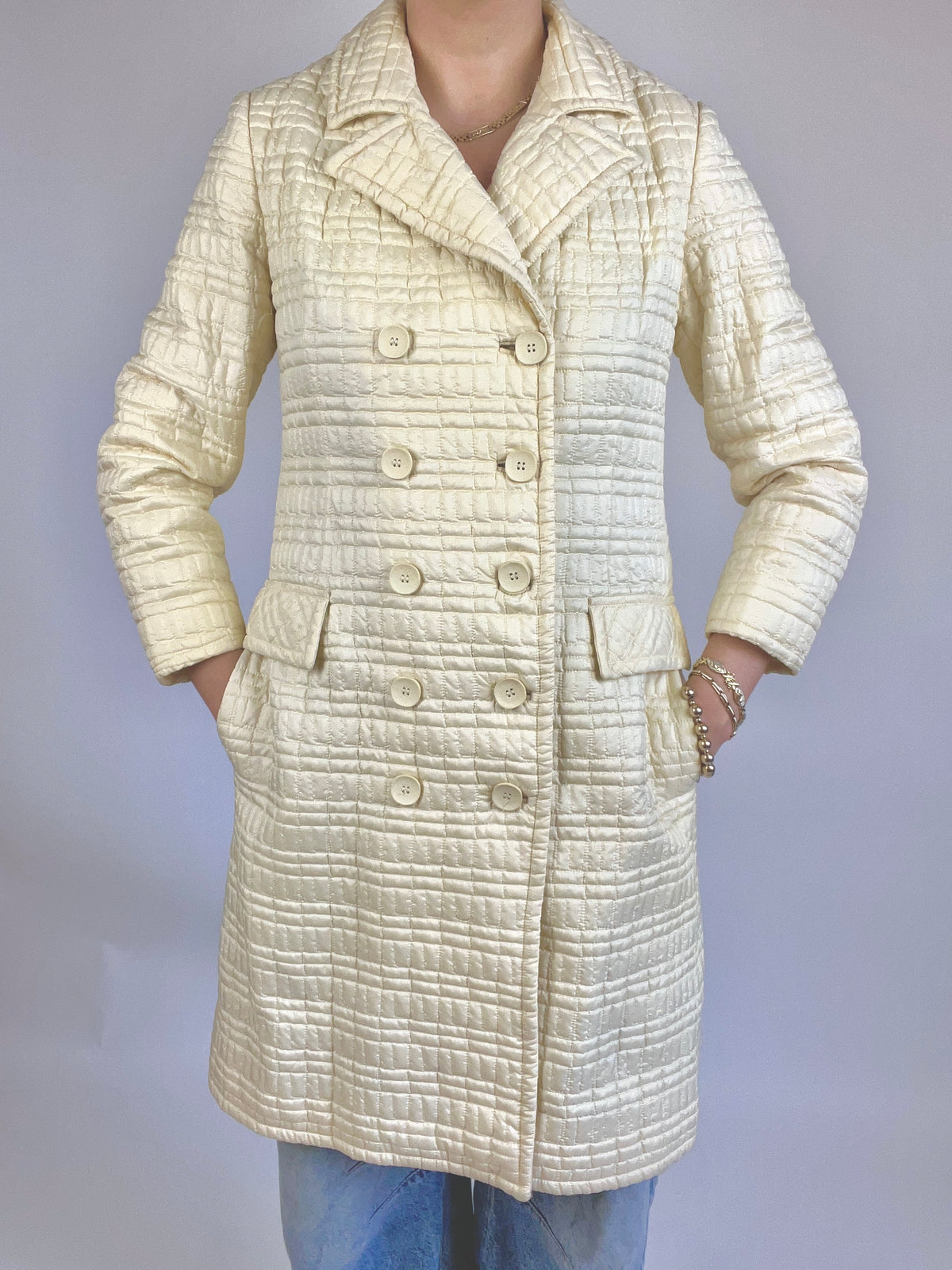 Vintage French Vanilla Quilted Jacket