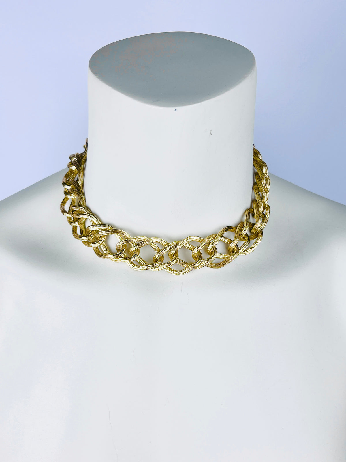 Vintage Textured Gold Tone Collar Necklace