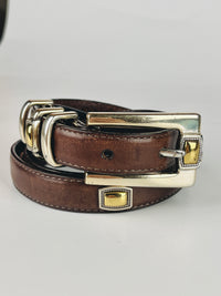 Vintage Brown Leather Brighton Belt