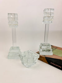 Postmodern Stacked Glass Candle & Toothpick Holder Set