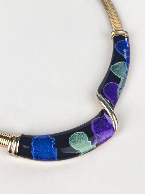 Vintage Enamel Twist Necklace