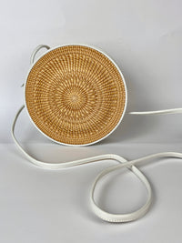 Vintage Woven Raffia Crossbody Bag