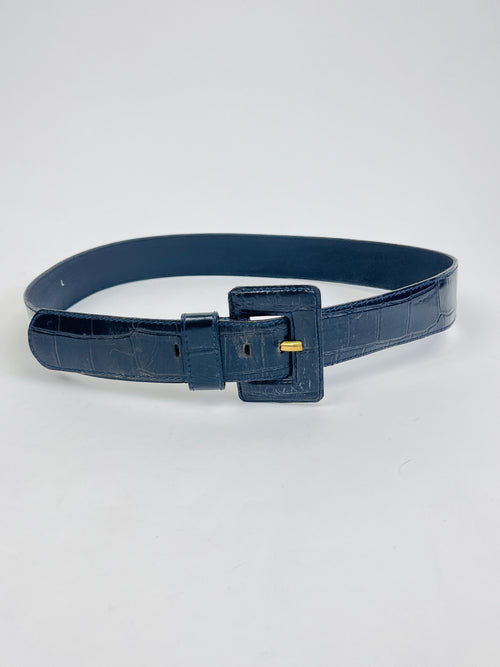 Furla belt blue Furla Blue Embossed Leather Belt Size S main image 2