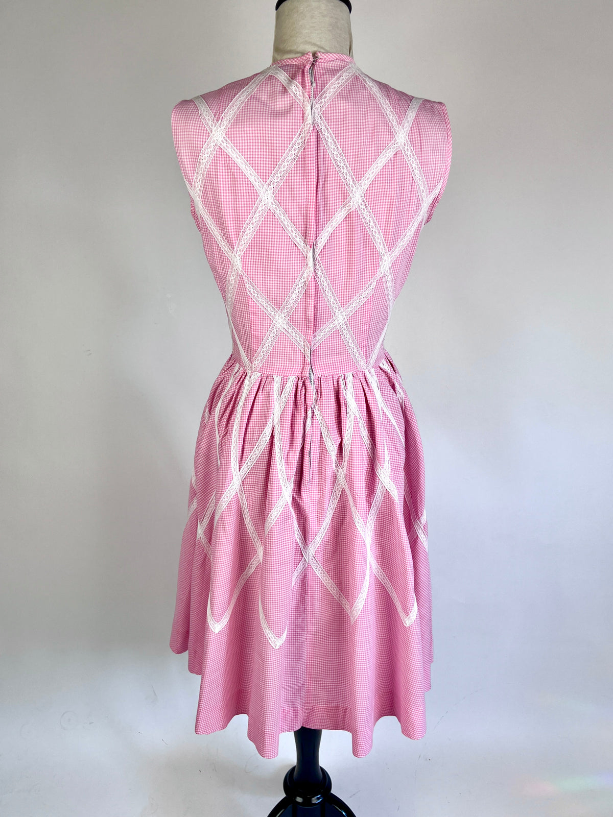 Vintage 1950s Pink Gingham Dress