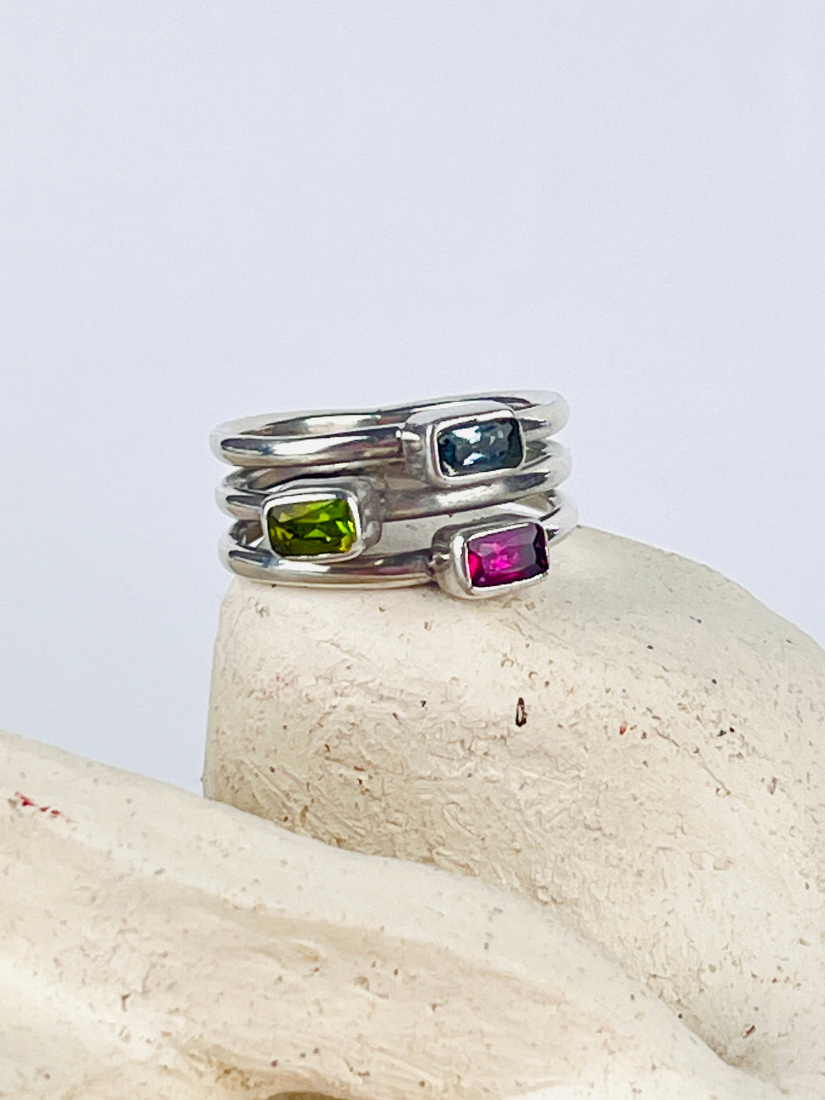 Modernist Sterling Gemstone Ring