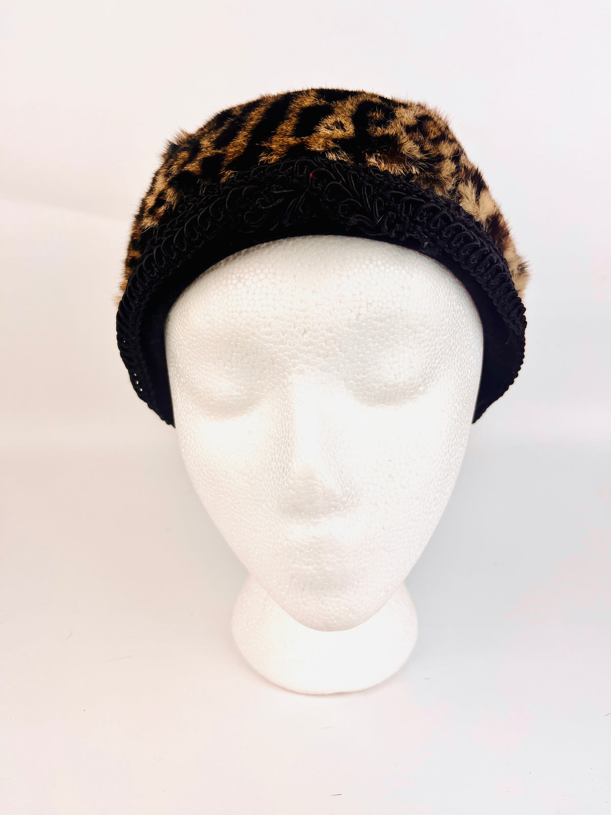 Vintage 50s Leopard-Dyed Rabbit Fur Hat