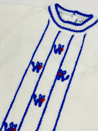 Vintage 1960s Knit Baby Set with Cat Design