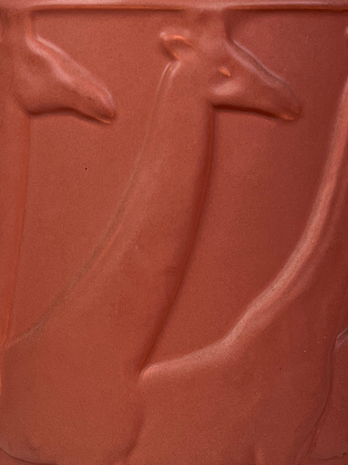 Vintage Art Deco Terracotta Giraffe Relief Vase by Haeger