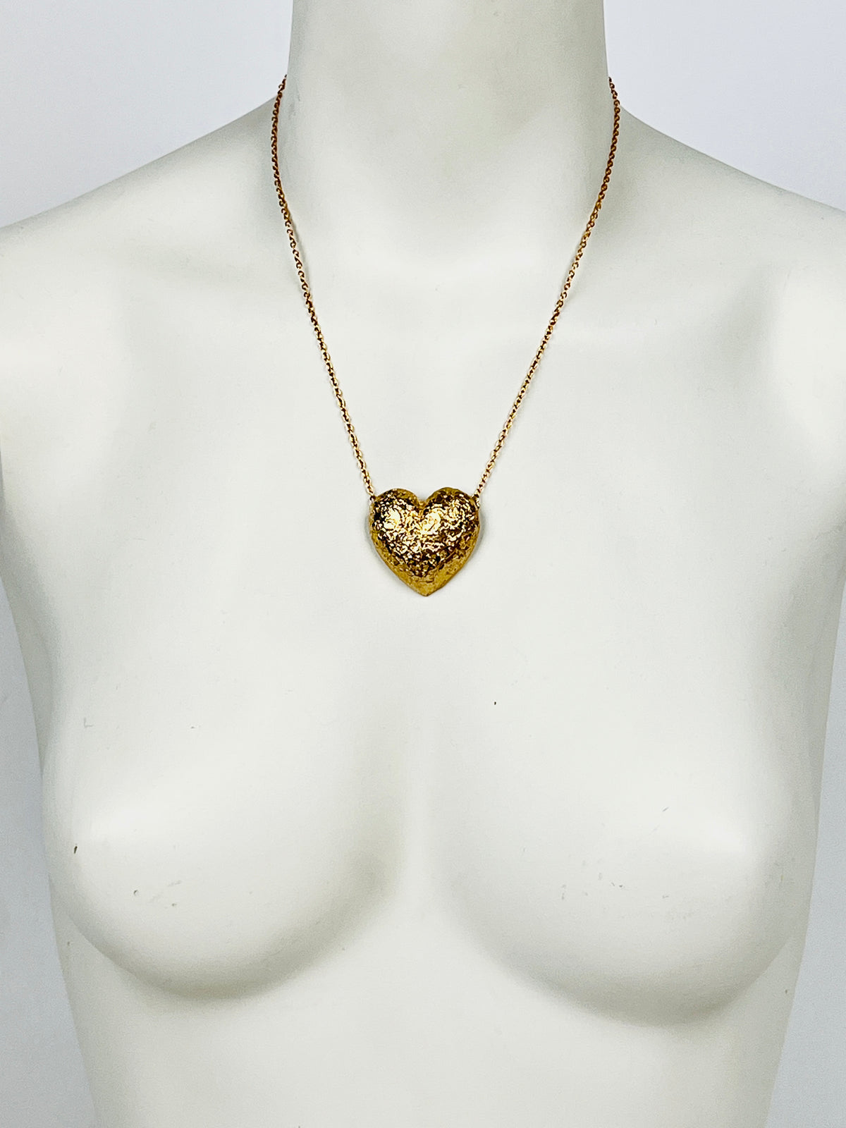 Vintage Textured Heart Necklace
