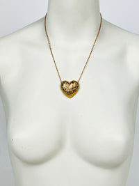 Vintage Textured Heart Necklace