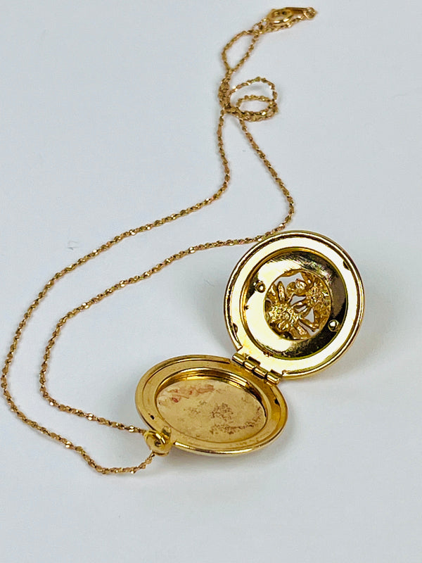 Vintage Sculptural Floral Locket