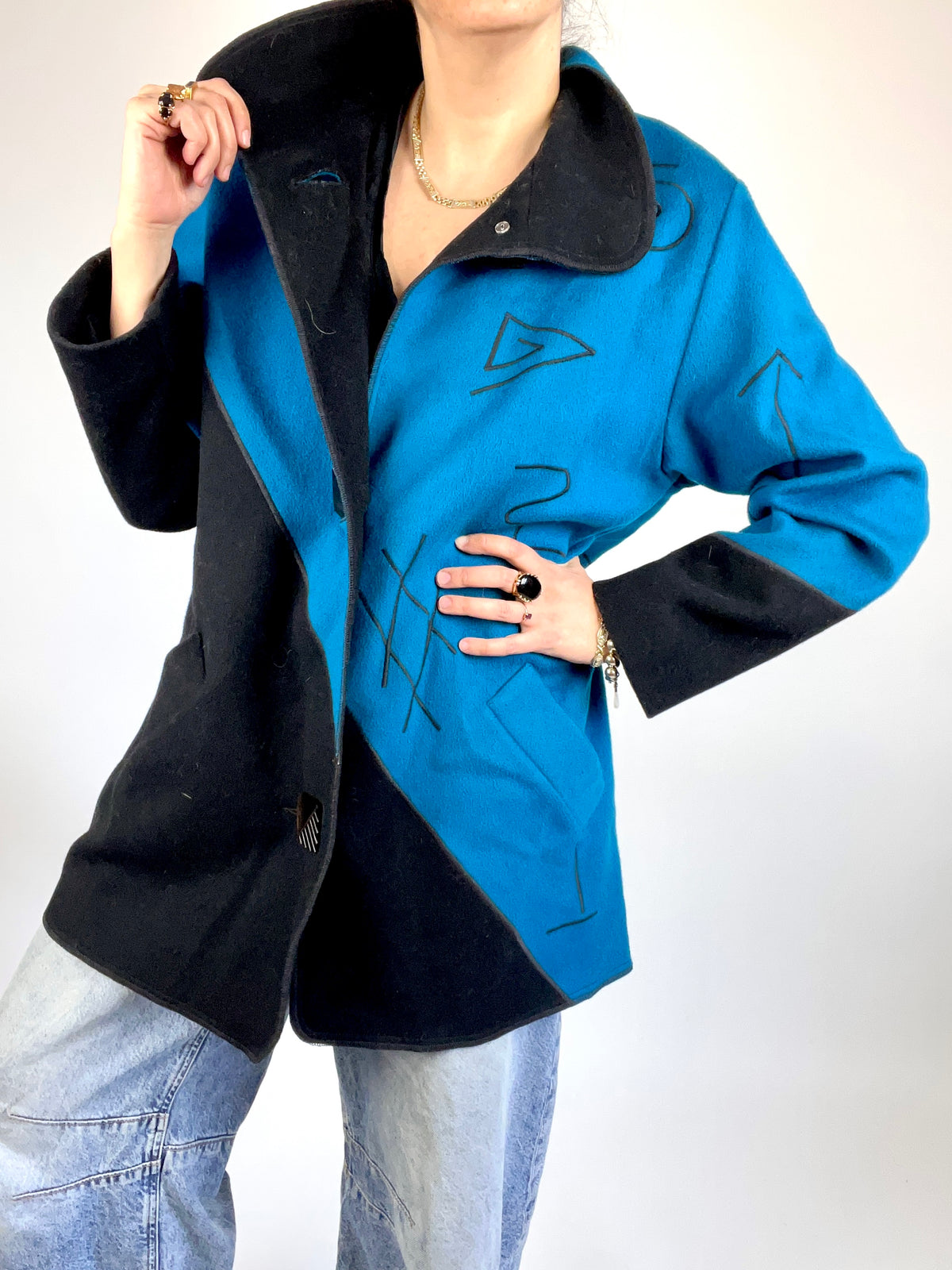 Vintage 90s Wool Fiber Art Coat