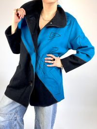Vintage 90s Wool Fiber Art Coat