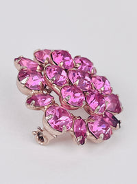 Vintage Pink Rhinestone Brooch & Earrings Set by Weiss