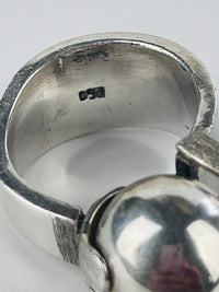 Modernist Sterling Ball Ring
