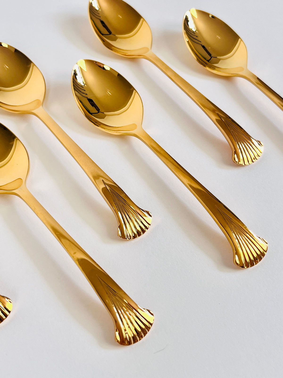 Vintage Gold-Plated Demitasse Spoons, 6pc Set