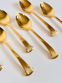 Vintage Gold-Plated Demitasse Spoons, 6pc Set
