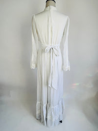Vintage Gunne Sax by Jessica McClintock White Gauze Dress