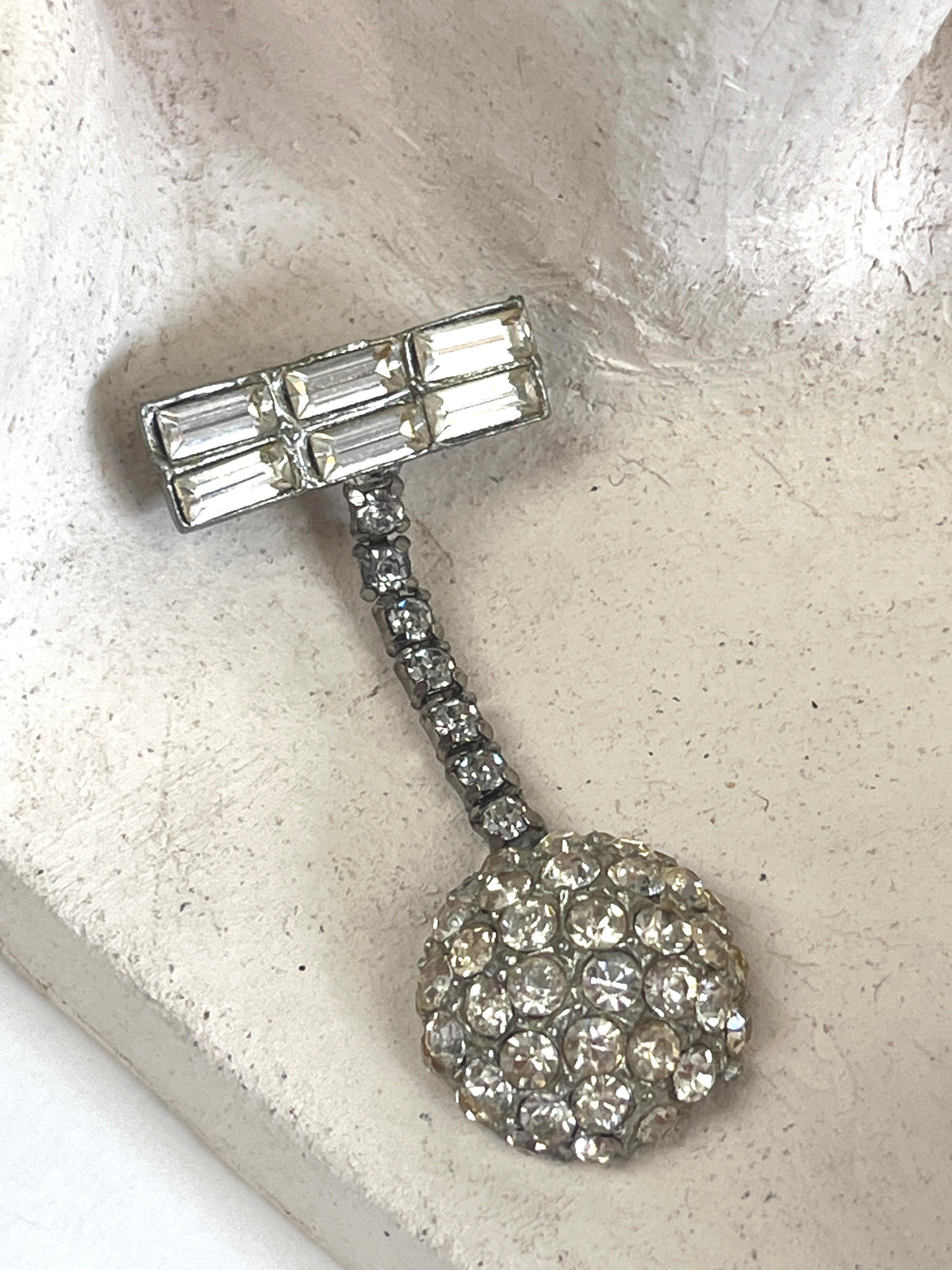 Vintage Dangly Rhinestone Brooch