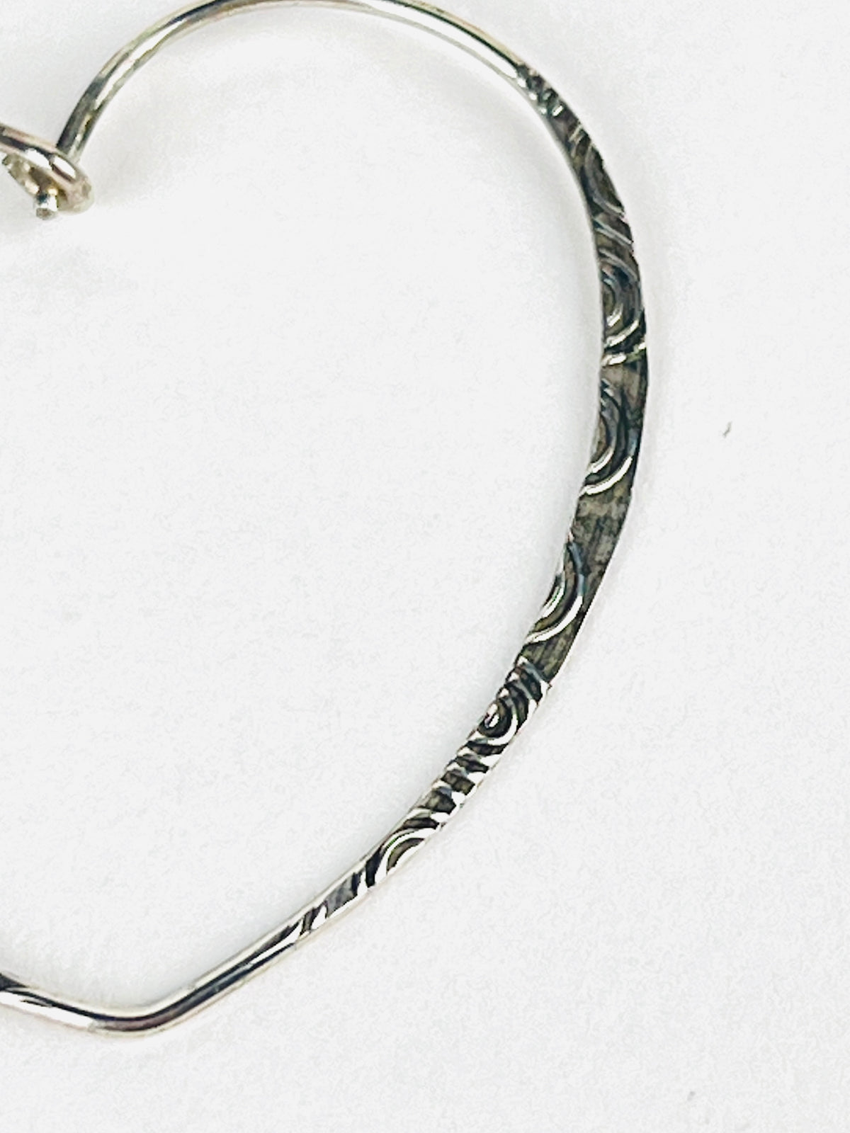 Vintage Sterling Heart Hoop Earrings