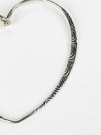 Vintage Sterling Heart Hoop Earrings