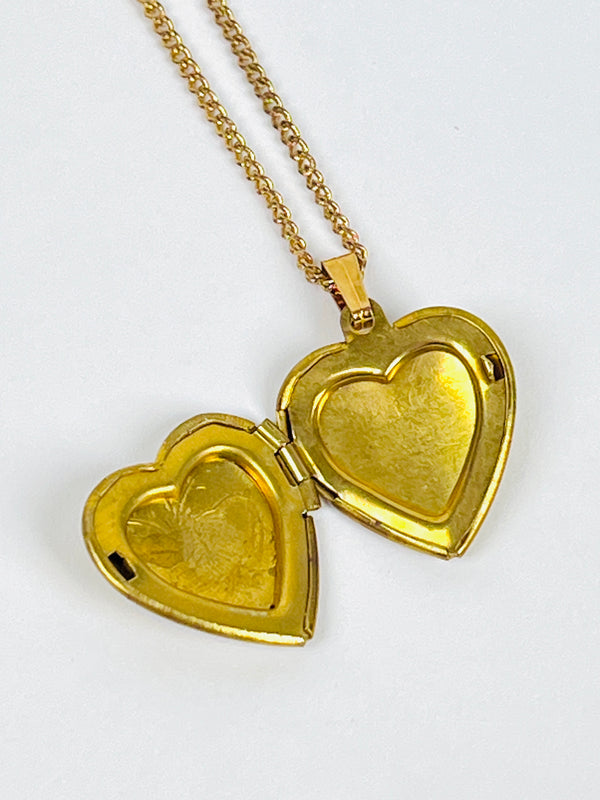 Vintage Heart-Shaped Locket - Gold Tone