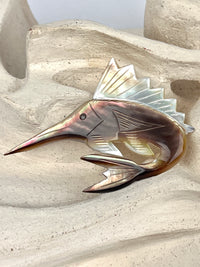 Vintage Mother of Pearl Fish Brooch
