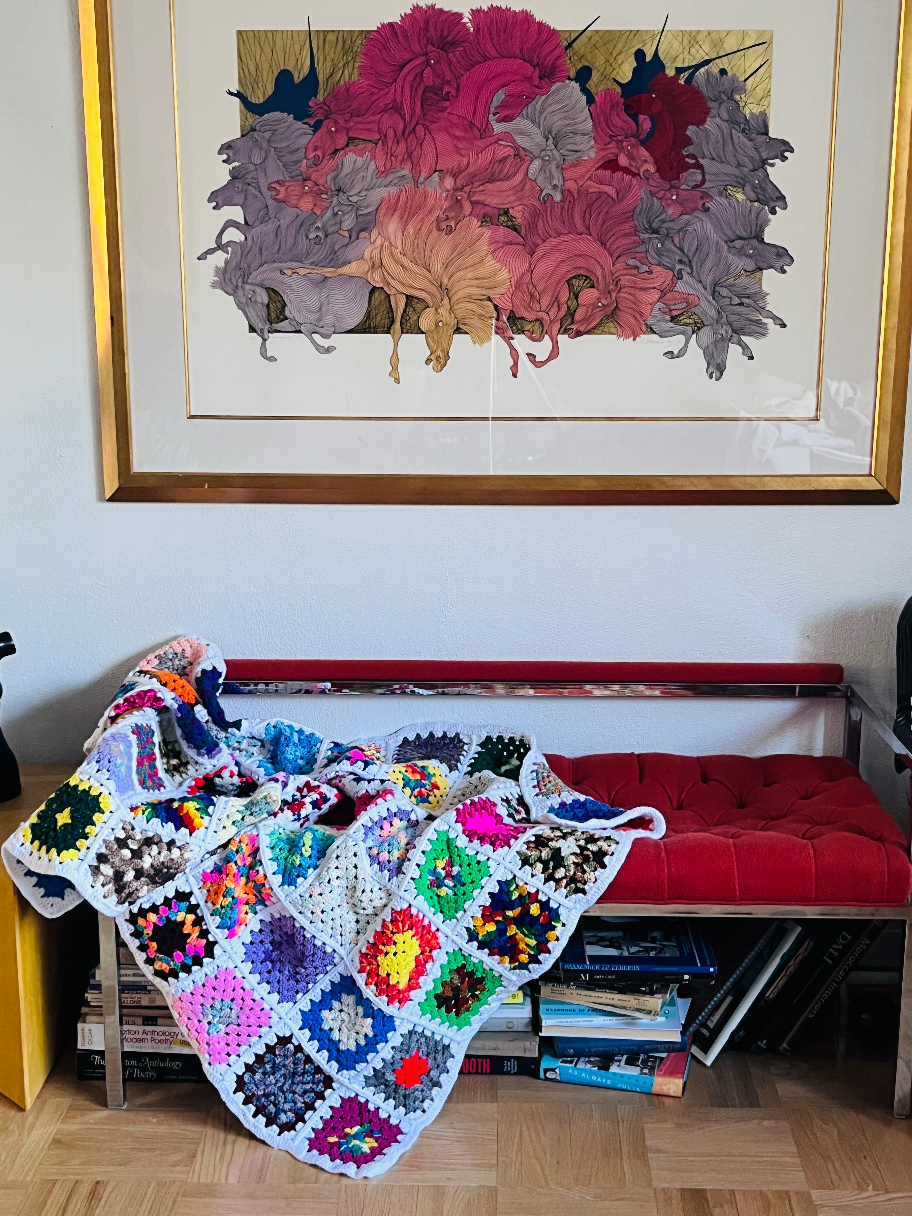 Vintage Multicolor Crochet Blanket – Dovetail