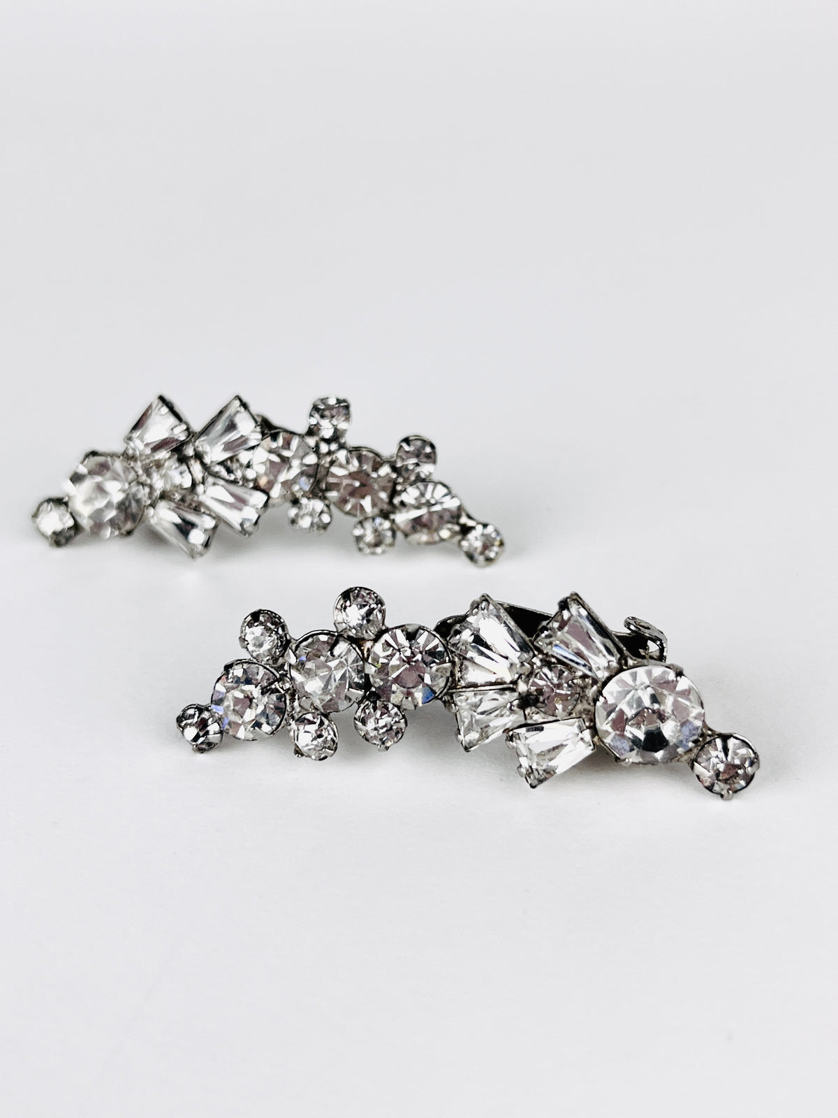 Vintage 1960s Rhinestone Climber Earrings