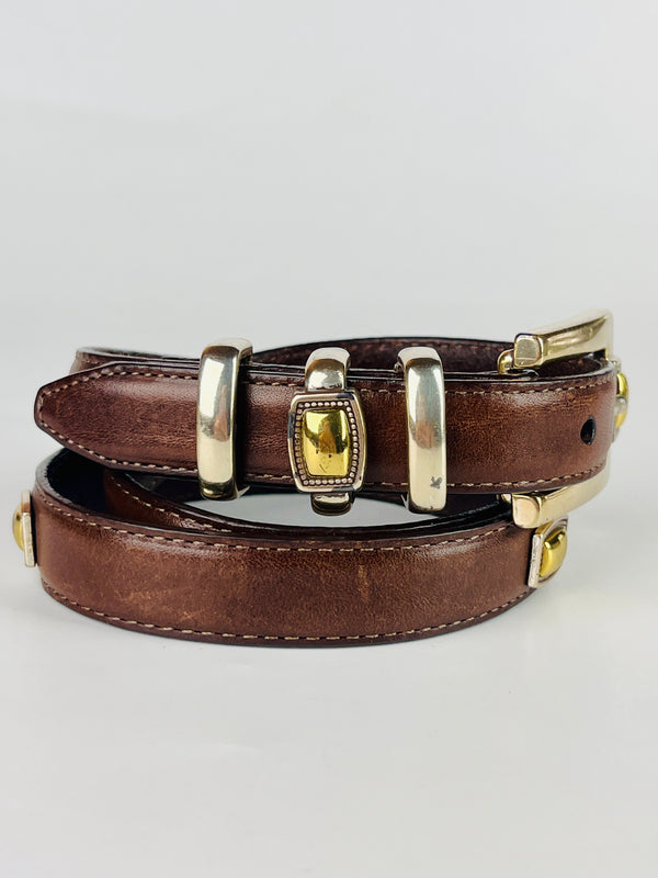 Vintage Brown Leather Brighton Belt