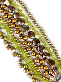 Vintage Genuine Pearl & Peridot Bracelet