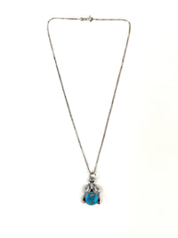 Vintage Navajo Morenci Turquoise Sterling Necklace