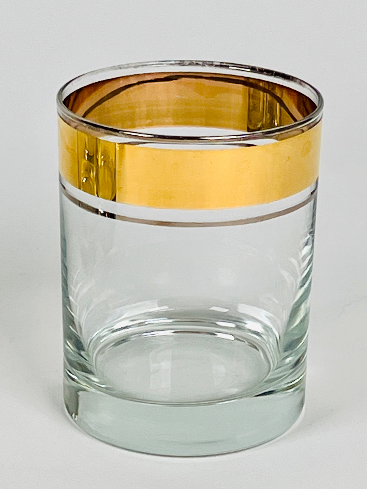 RARE 18k Gold & Platinum Plated Dorothy Thorpe Rocks Glasses, 6pc