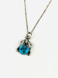 Vintage Navajo Morenci Turquoise Sterling Necklace