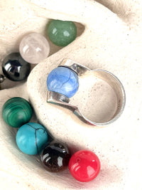 Vintage Sterling Ring with Interchangeable Stones